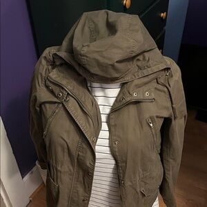 Women's Olive Hooded Jacket